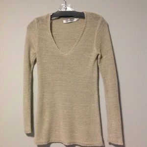 Contemporaine Ribbon-knit V-neck Sweater